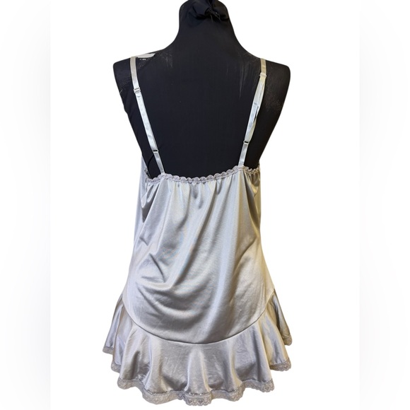 Vintage Blush Silver Gray Lace Chemise - Picture 7 of 12